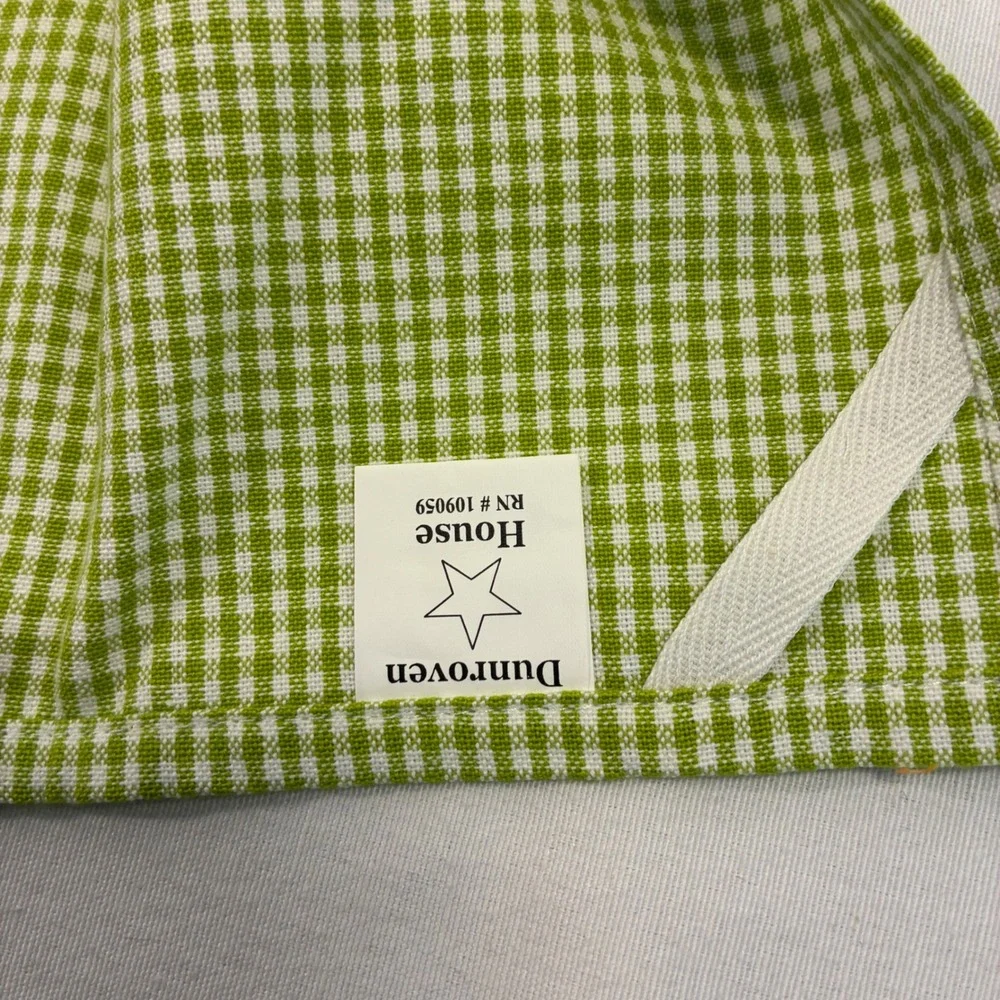 Citrus Appliqué Tea Towel Dunroven‎ Green Gingham Farmhouse Cottagecore Kitchen